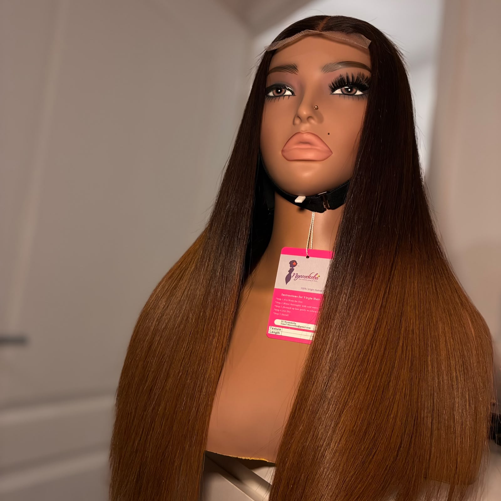 18” 2x6 transparent lace wear and go bone straight wig - Image 4