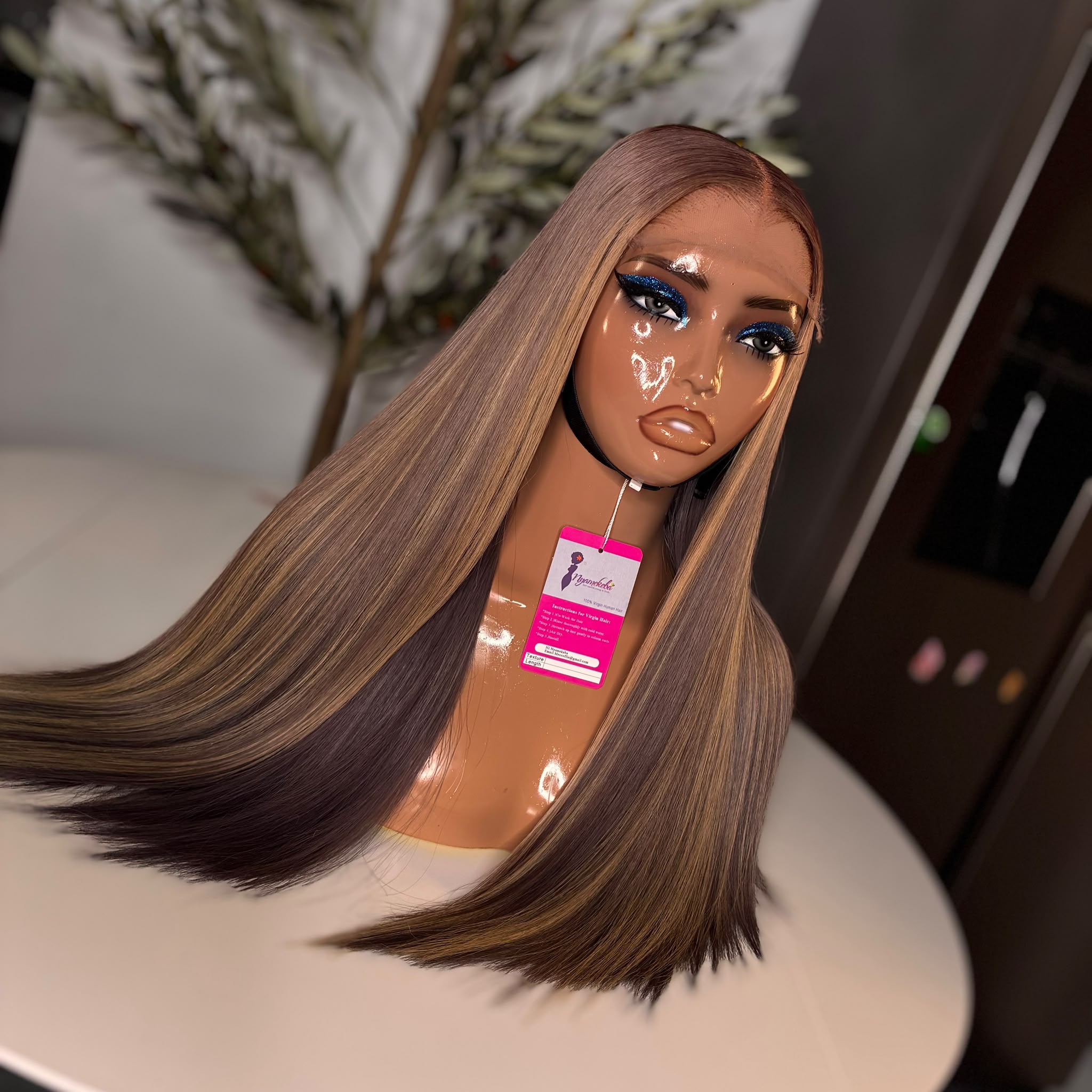 20”5x5 HD lace single donor wear and go bone straight wig - Image 3