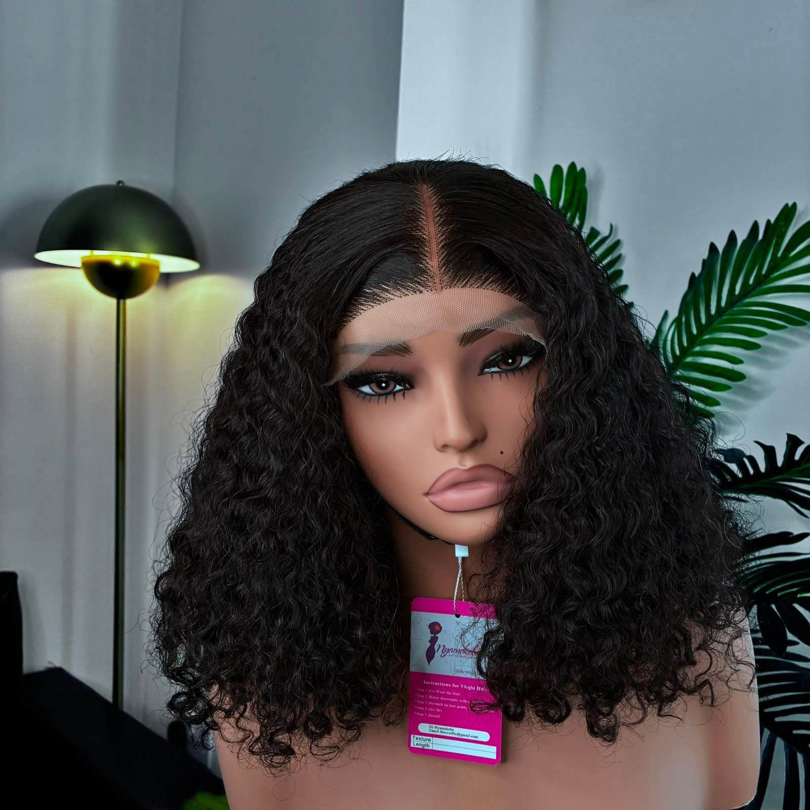 12"4X4 Transparent lace curly wear and go wig. completely glueless - Image 9