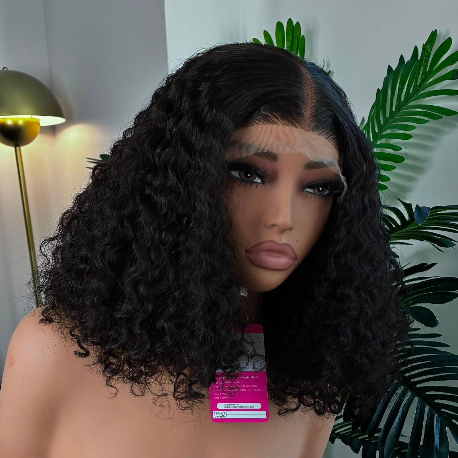 12"4X4 Transparent lace curly wear and go wig. completely glueless - Image 7