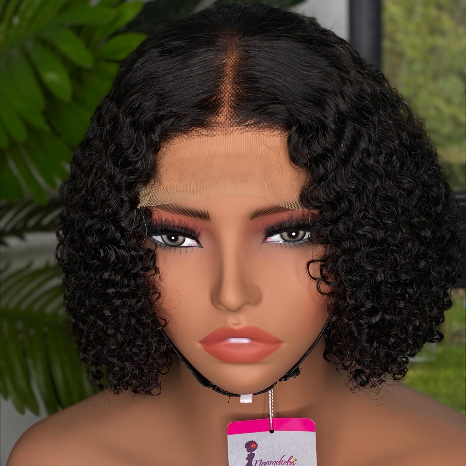 10"4x4 transparent lace curly hair wear and go wig. - Image 2